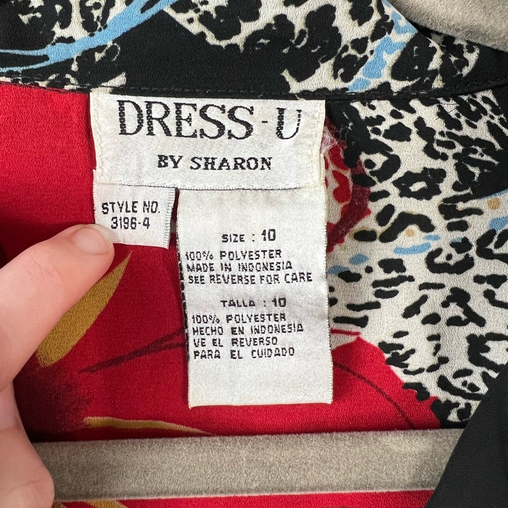 Dress U By Sharon Shirt Womens Size 10 Y2K Vintage Floral With Side Cinch Ties - Picture 2 of 8